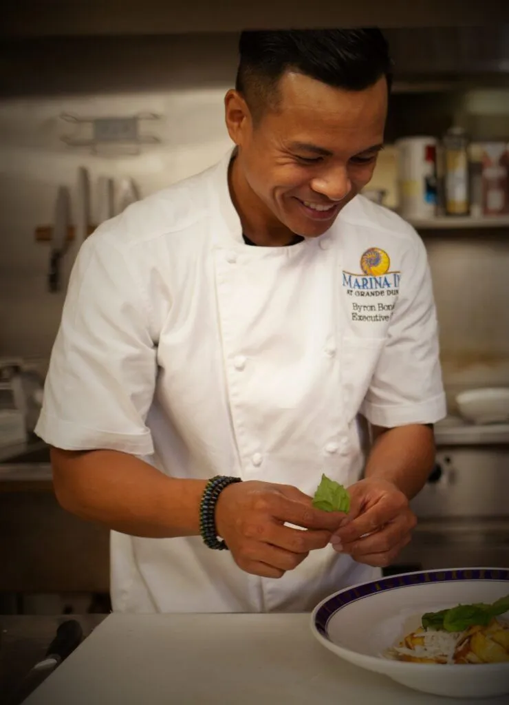 Chef Byron in the Kitchen at Marina Inn