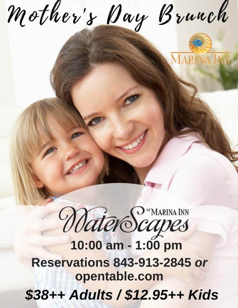 Celebrating Mother's Day with a brunch at Waterscapes, showcasing elegant decor and a lovely atmosphere at Marina Inn.