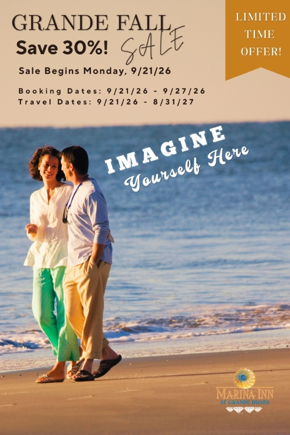 Grand Inn's Fall 2026 Sale banner featuring autumn leaves and promotional text for seasonal discounts.