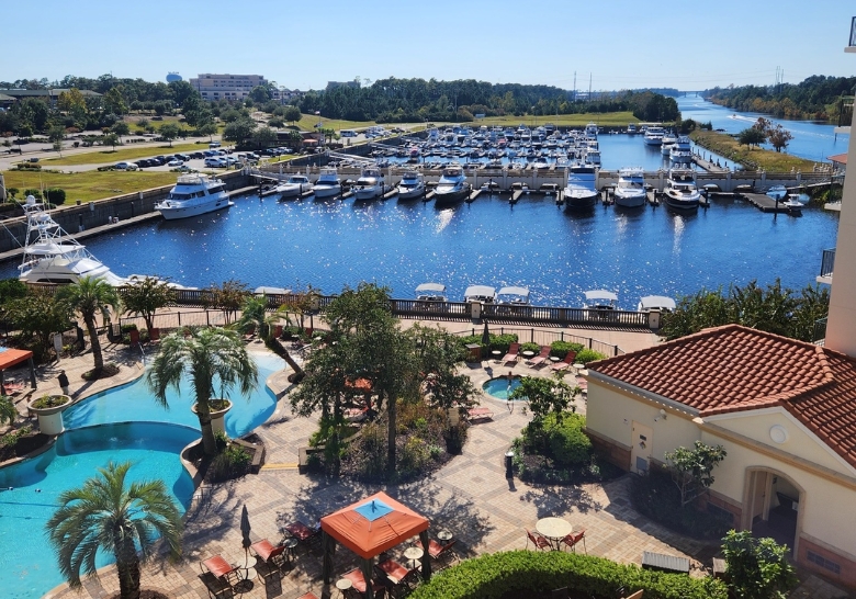 Waterfront view from the balcony in Marina Inn, featuring beautiful views