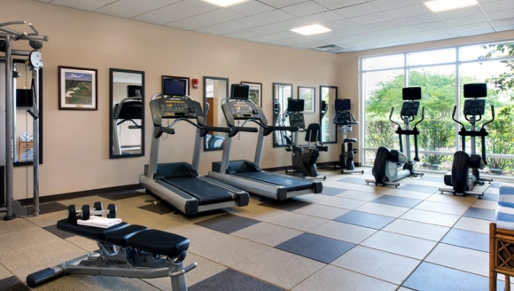 Fitness center at Marina Inn at Grande Dunes, featuring modern equipment for guests' workout needs.