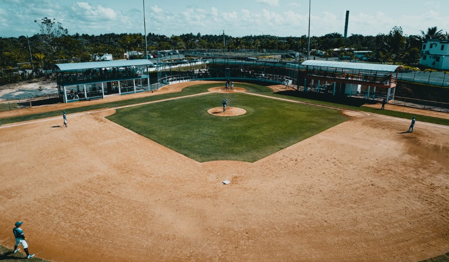 A baseball field in Myrtle Beach, where families enjoy watching the Pelicans play during vacation.