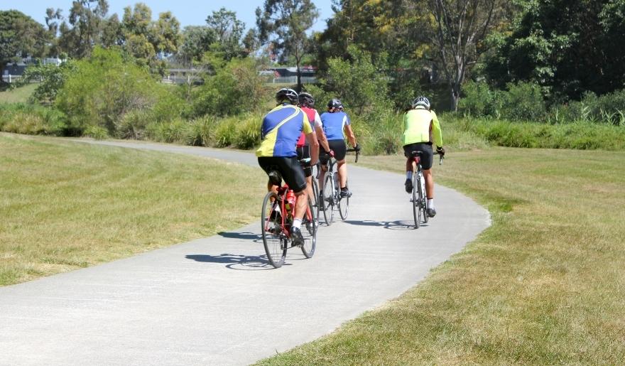 Cyclists riding scenic bike trail near Marina Inn at Grande Dunes Myrtle Beach