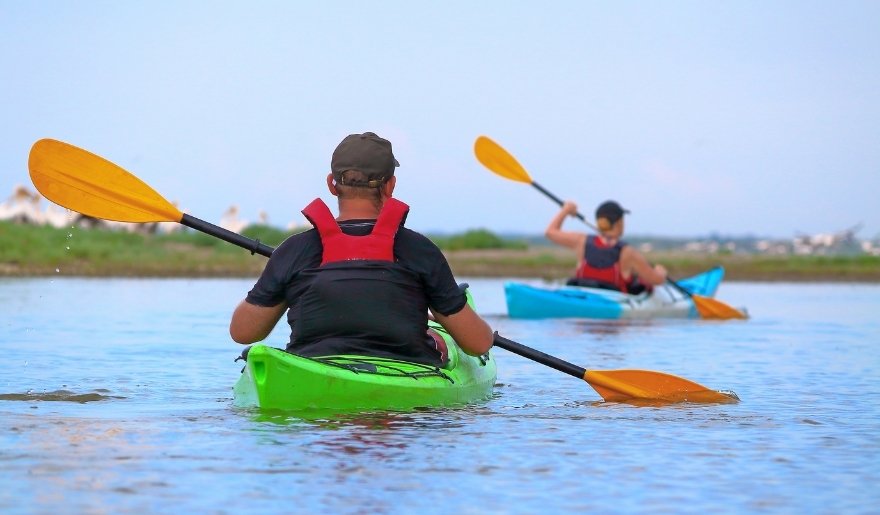 Visitors enjoy kayaking along calm Myrtle Beach waterways during a spring getaway - Myrtle Beach in May 2026 