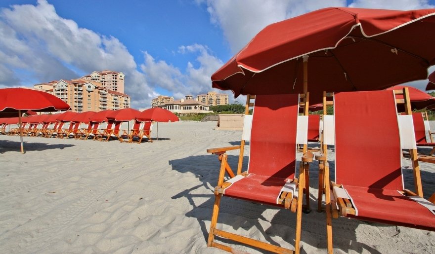 Myrtle Beach off-season private beach with uncrowded shoreline and relaxing oceanfront seating