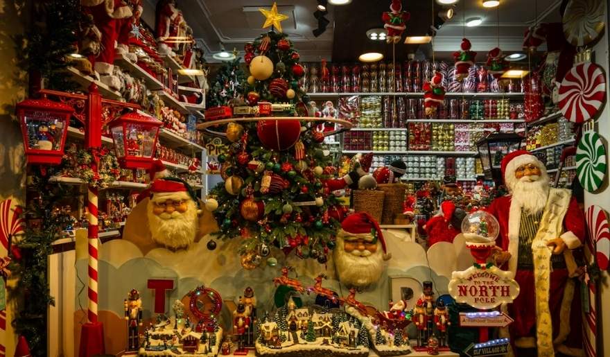 Christmas decorations at St. Nick Nacks inside Callahan's of Calabash near Myrtle Beach