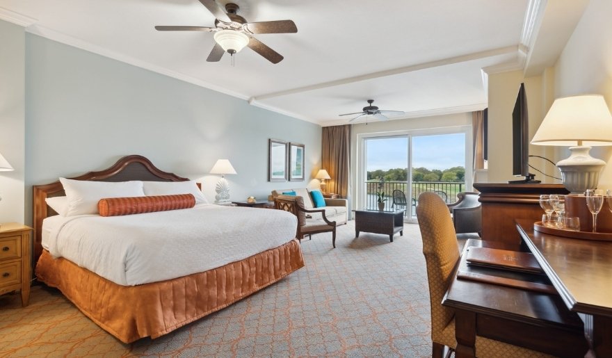 Spacious guest room at Marina Inn at Grande Dunes near Myrtle Beach shopping