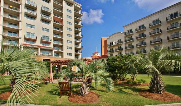 Best Hotel in Myrtle Beach For Adults with landscaped resort grounds
